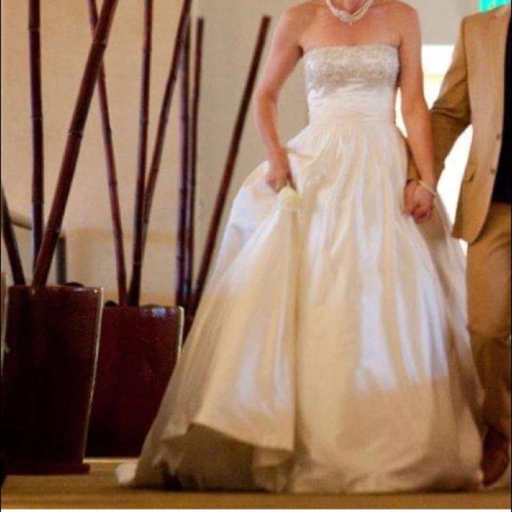 Reem Arca Wedding gown with Cathedral length veil